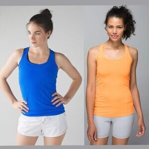 Lululemon Cool Racerback Tank Lot of 2 Size 4 – Pipe Dream Blue & Creamsicle Pop